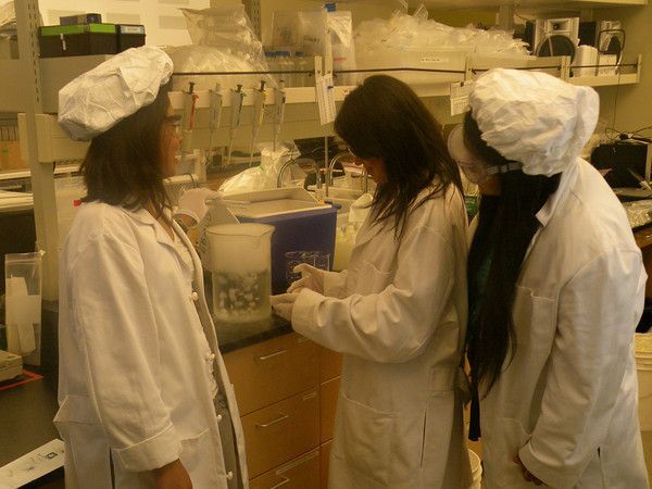 Students at a UCSC lab