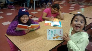 Some of the students in Homework Club share their excitement about reading.