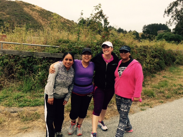Part of the running and walking group in Pescadero.