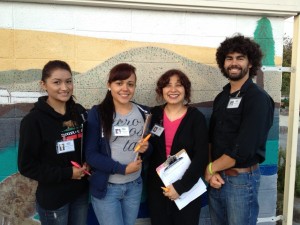Puente's survey crew: Barbara Guzman, Mariela Lopez, Alicia Vega and Ben Ranz